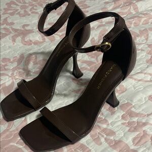 Marc Fisher Dark Brown Ankle Strap Heels
